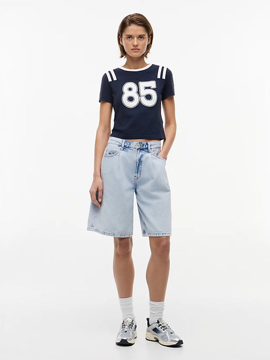 Logo Peached Jersey Slim T-Shirt