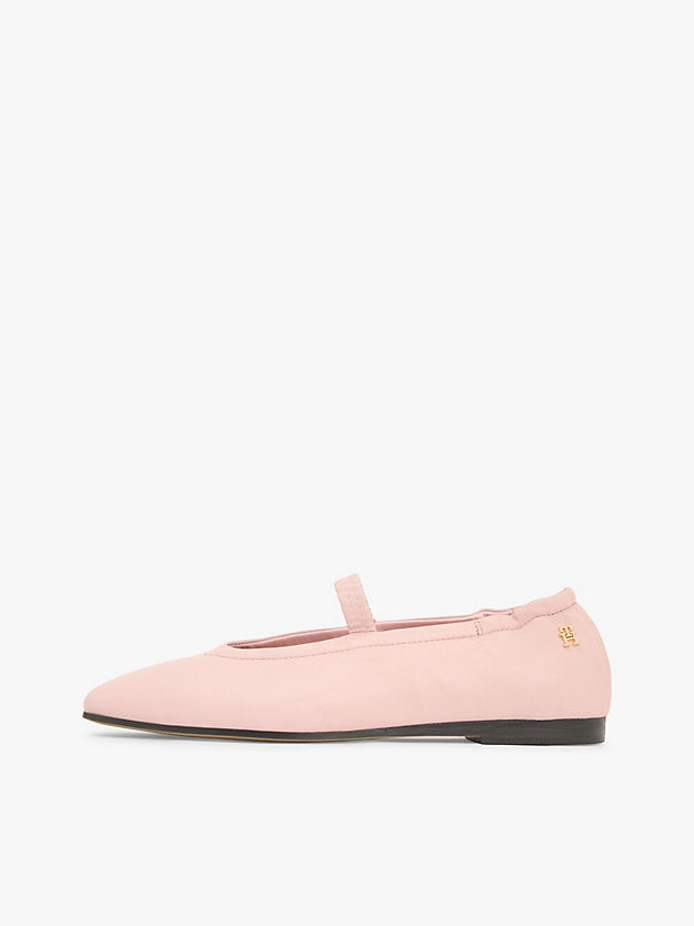 Leather Elasticated Strap Ballerinas