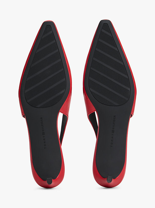 Monogram Leather Slingback Kitten Heels