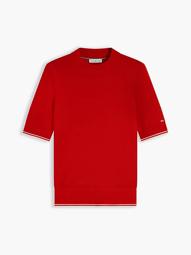 Tipped Short Sleeve Jumper WiSilk