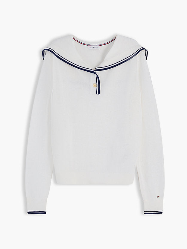 Relaxed Sailor Collar Jumper WiSilk