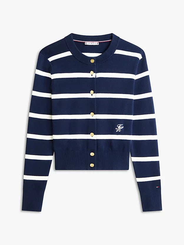 Premium Knit Gold-Tone Button Cardigan
