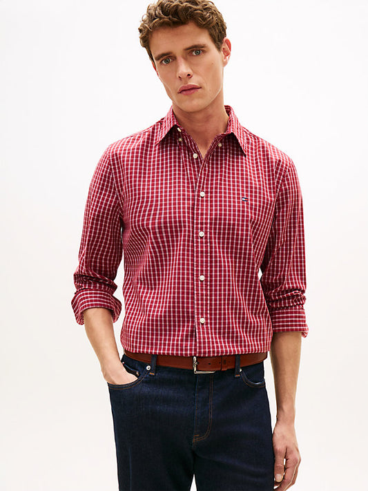 Flex Regular Fit Check Poplin Shirt