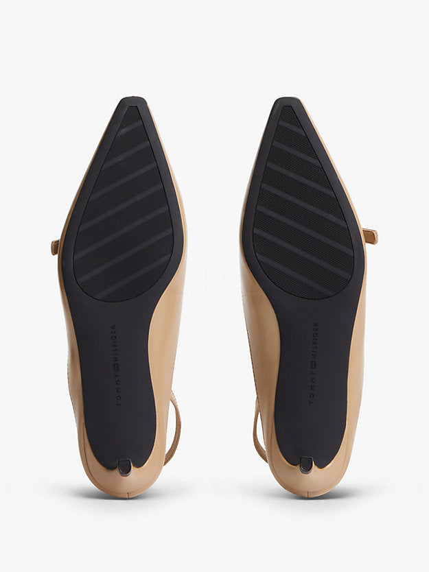 Leather Kitten Heel Slingbacks