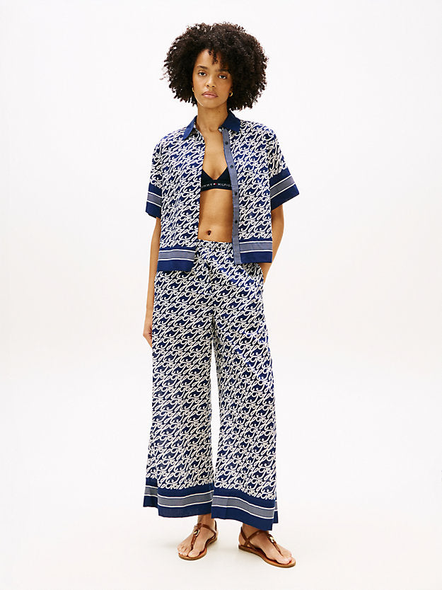 Relaxed Fit Print Voile Shirt WiSilk