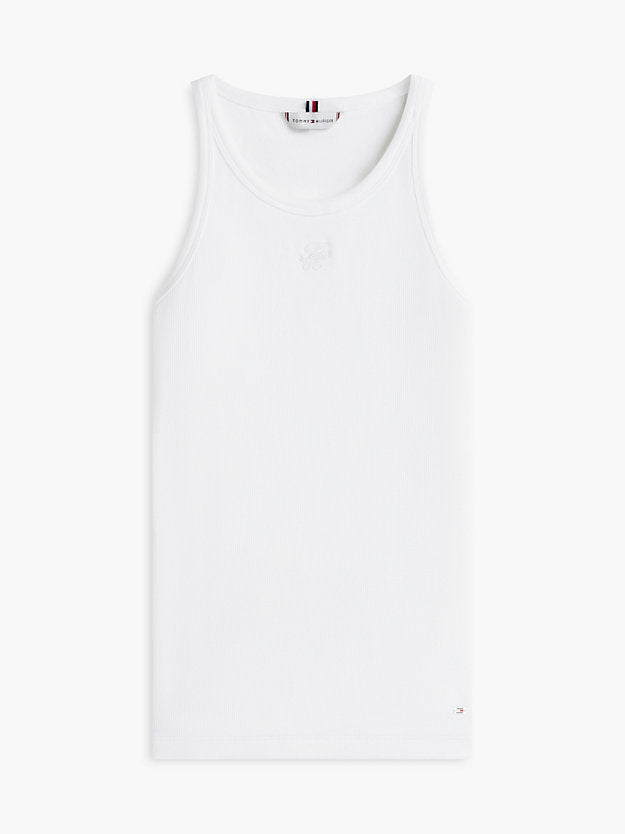 Contrast Trim Ribbed Slim Tank Top