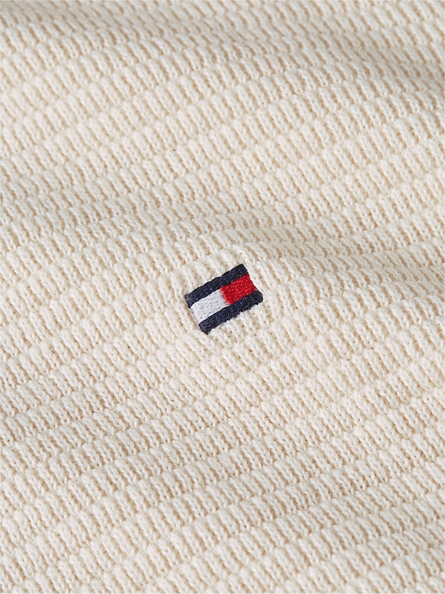 Textured Quarter-Zip Mock Neck Jumper