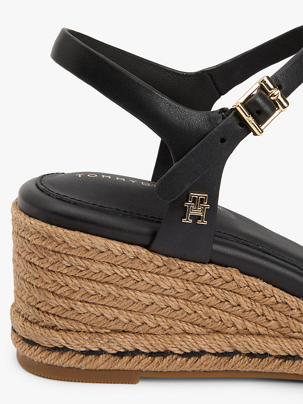 Monogram Leather Wedge Espadrilles