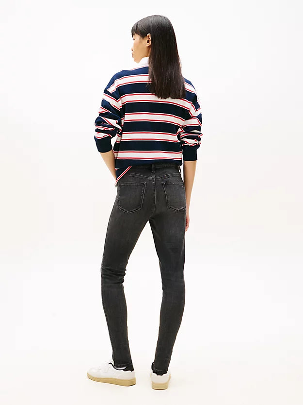 Nora Mid Rise Skinny Black Jeans