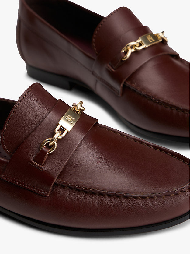 Leather Monogram Horsebit Chain Loafers