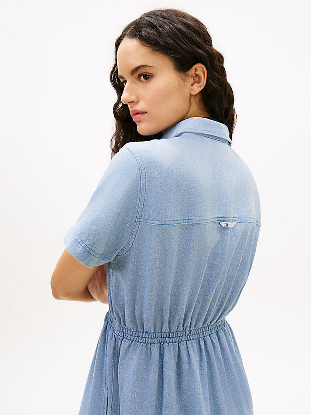 Relaxed Linen Blend Maxi Shirt Dress