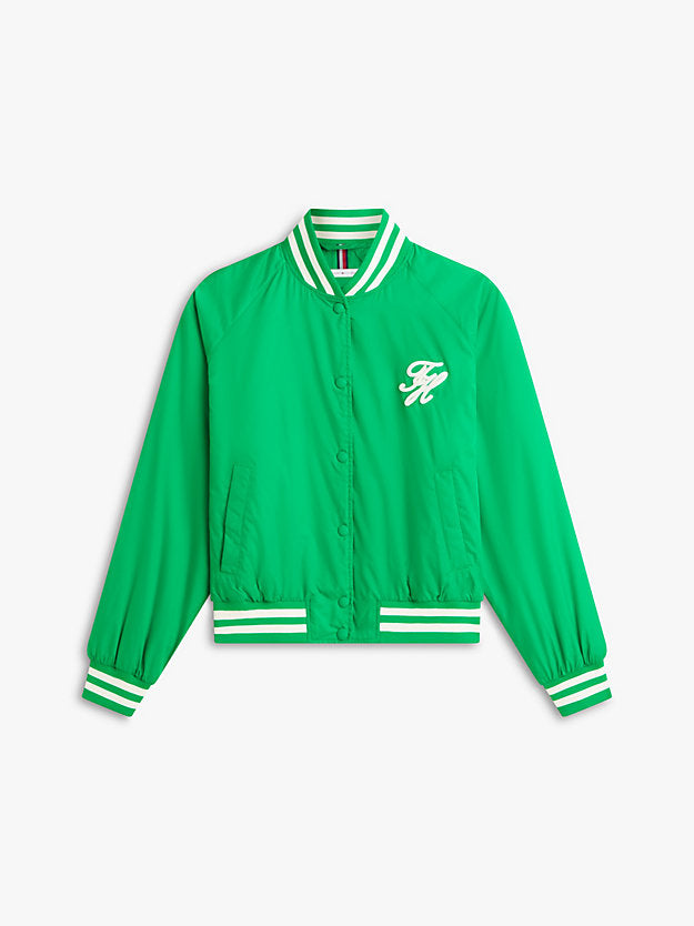 Logo Appliqué Water Repellent Bomber Jacket