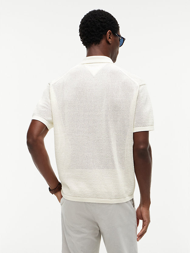 New York Label Relaxed Fit Waffle Knit Shirt