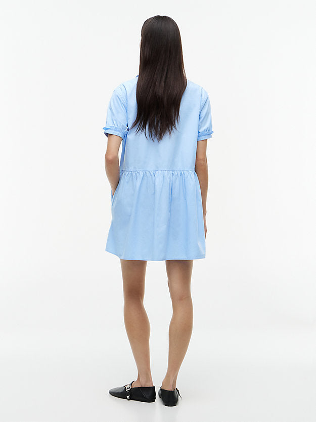 Ruffle Mini Short Sleeve Shirt Dress