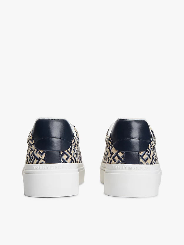 Monogram Platform Textile Trainers
