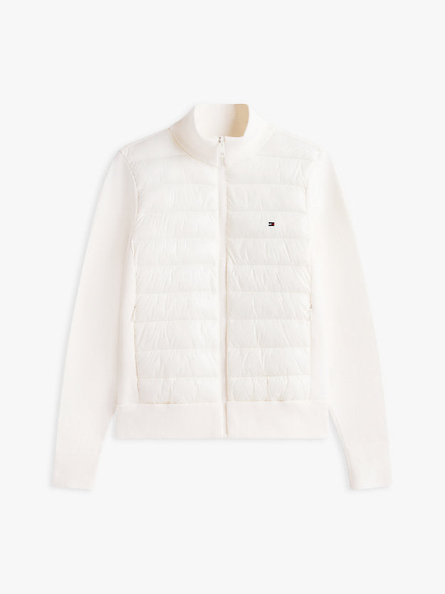 Lightweight Mixed Knit Padded Jacket