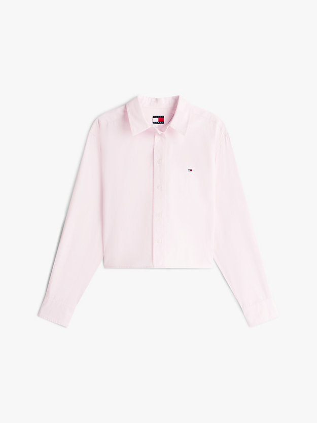 Relaxed Fit Cropped Poplin Shirt