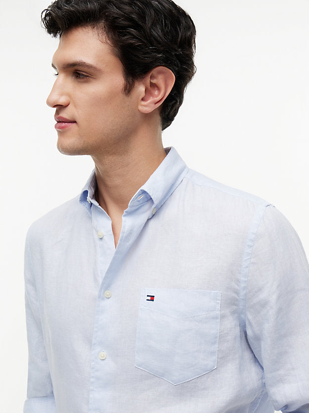 Regular Fit Washed Pure Linen Shirt