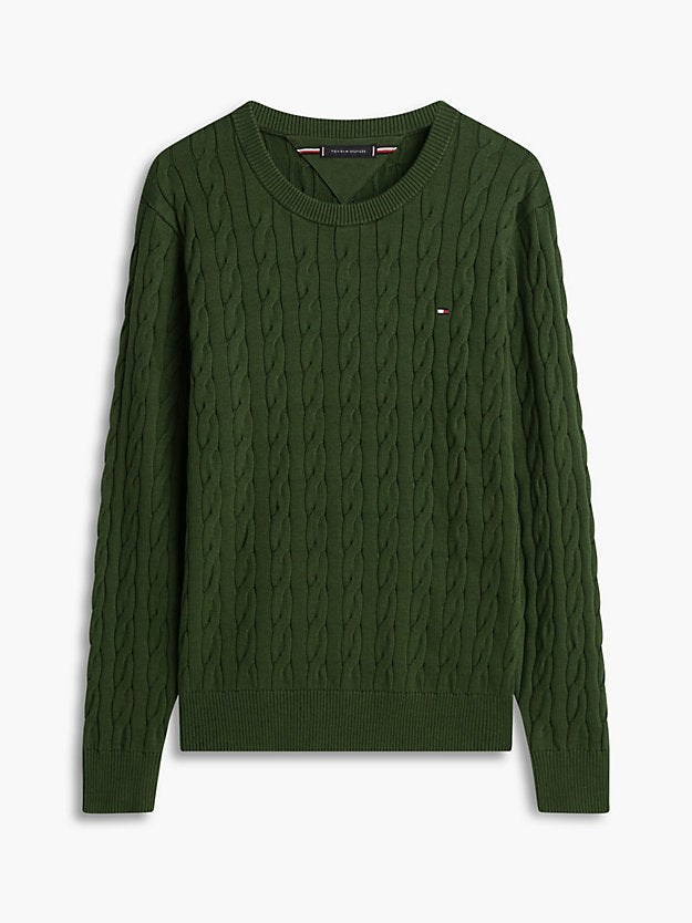 Flag Embroidery Cable Knit Jumper