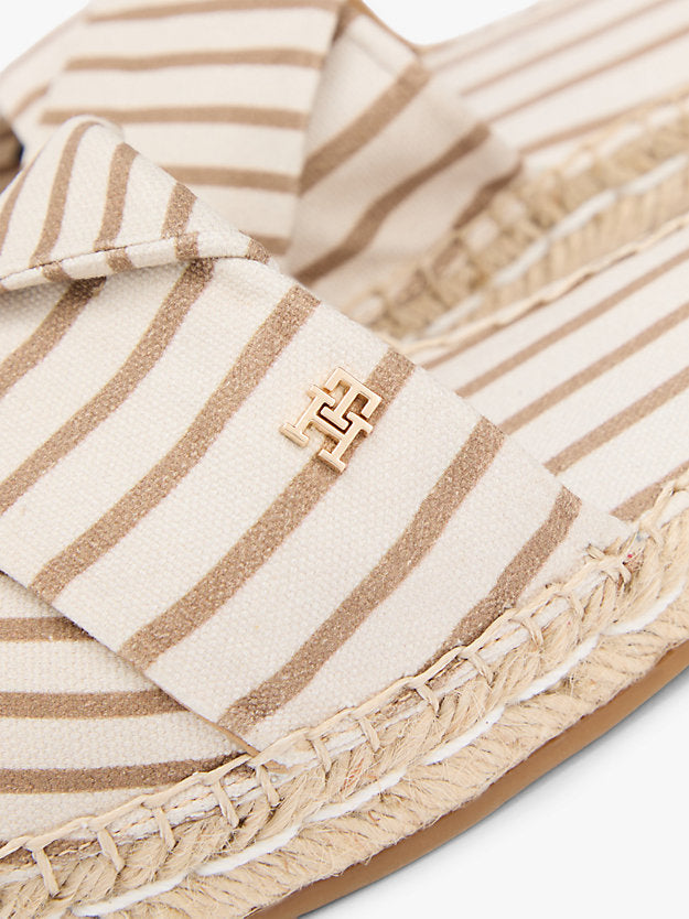 Canvas Monogram Stripe Espadrille Mules