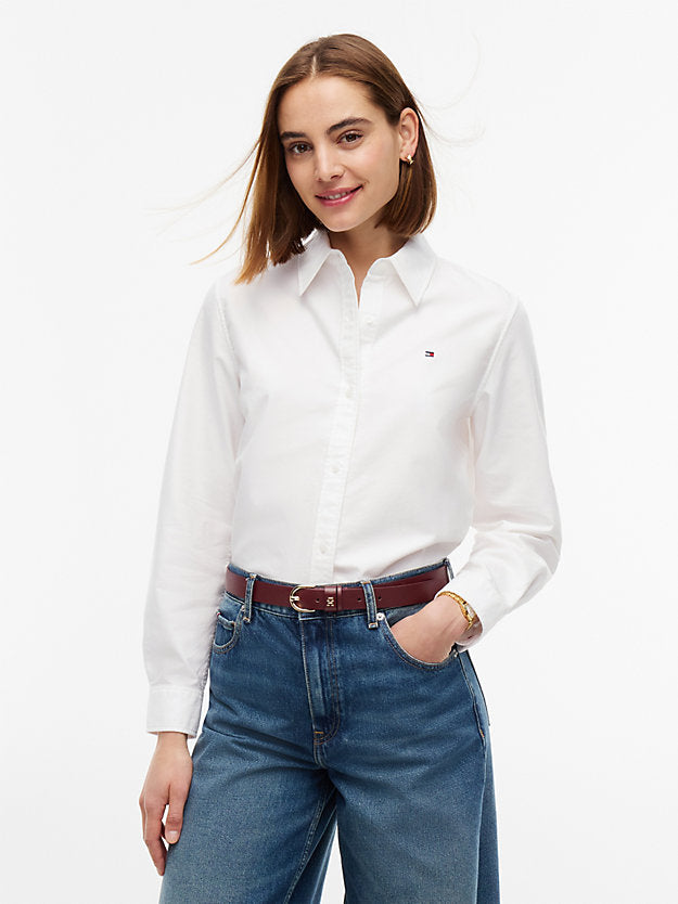 Relaxed Fit Flag Embroidery Oxford Shirt