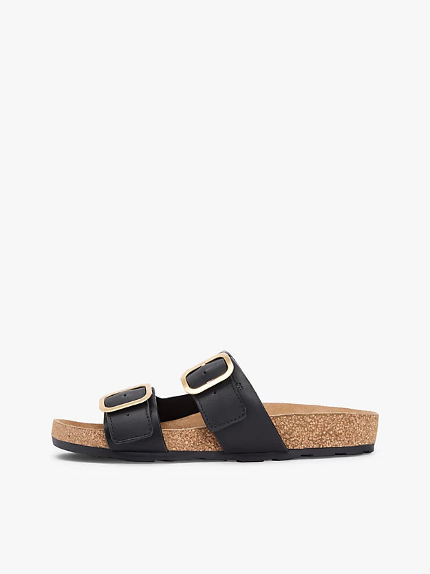 Leather Double Strap Cork Sandals