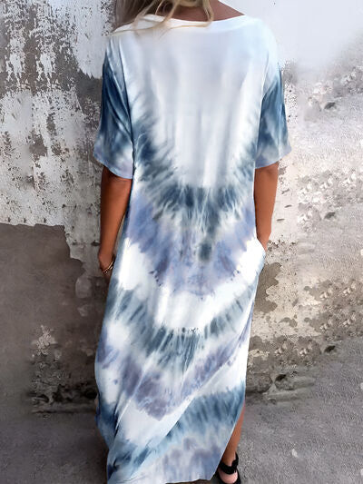 Tie-Dye-Kurzkleid mit Taschen in voller Größe