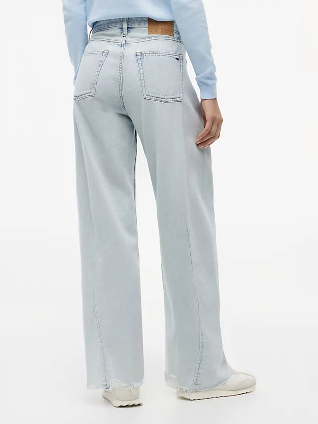 Twisted Seam Mid Rise Barrel Jeans