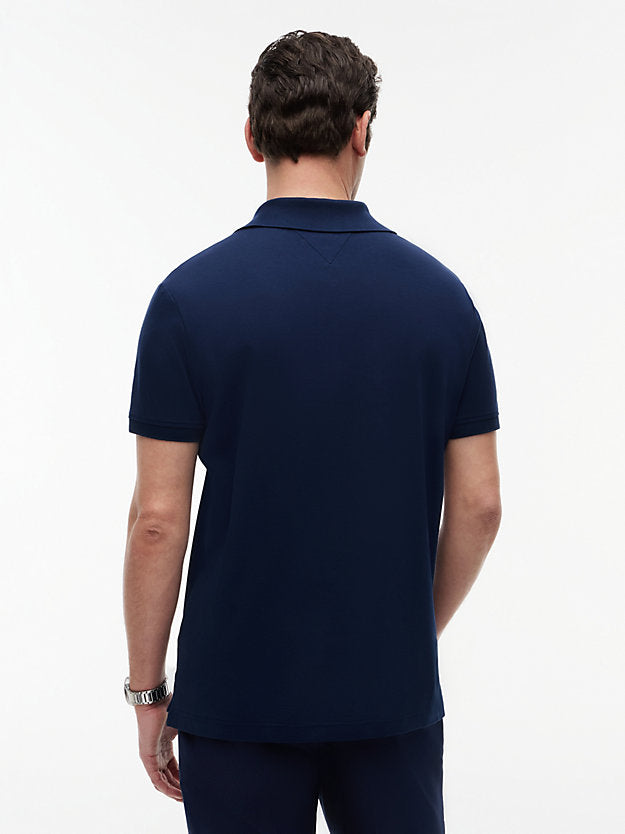 Regular Fit Interlock Knit Zip Polo Shirt