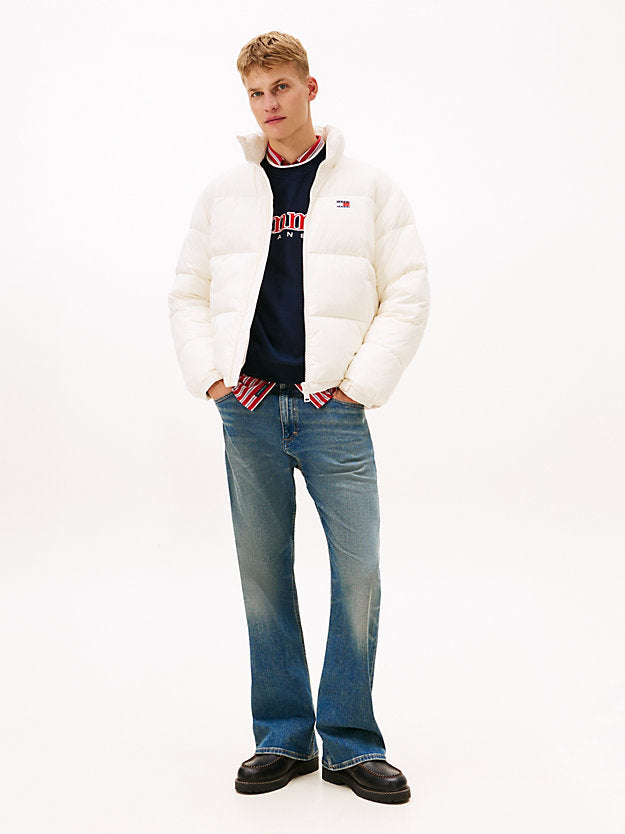 Back Logo Relaxed Hooded Puffer Jacket