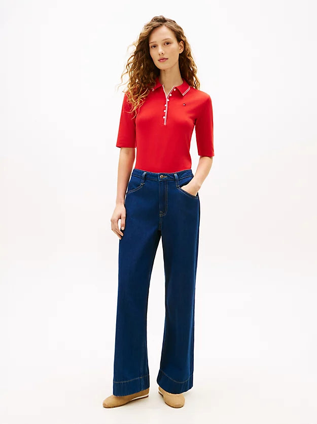 Slim Fit Tipped Half Sleeve Polo Shirt