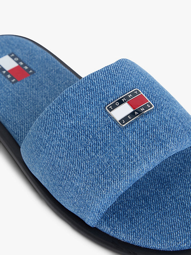 Denim Padded Strap Slides