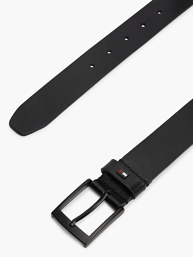 Enamel Flag Square Buckle Leather Belt