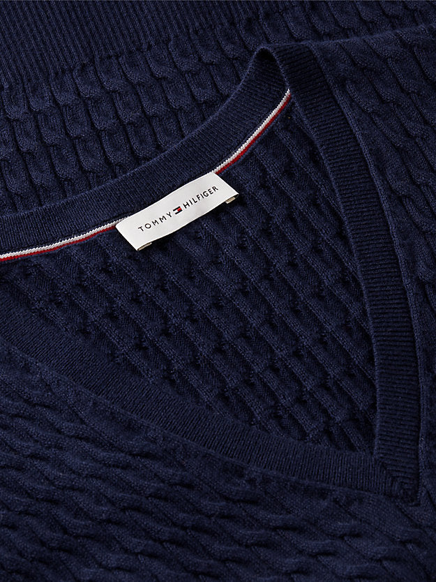 Cable Knit V-Neck Jumper