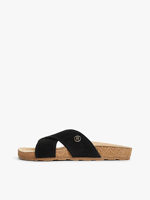 Suede Strap Cork Sandals