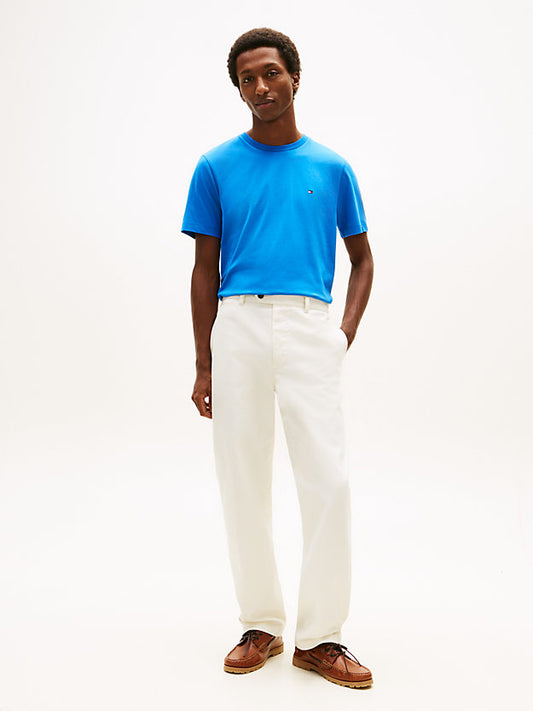 Flag Embroidery Jersey Crew Neck T-Shirt