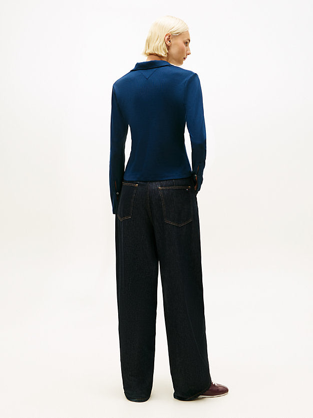 Slim Fit Long Sleeve Polo Shirt