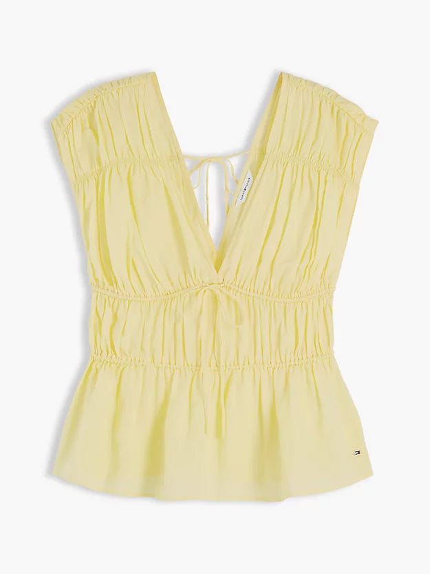 Regular Fit Sleeveless Smock Blouse WiLinen