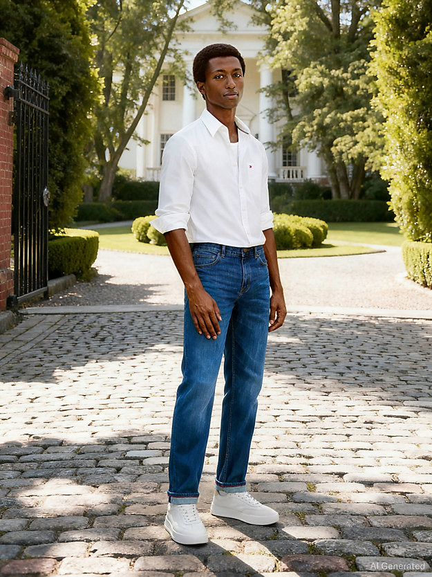 Denton Whiskered Straight Leg Jeans