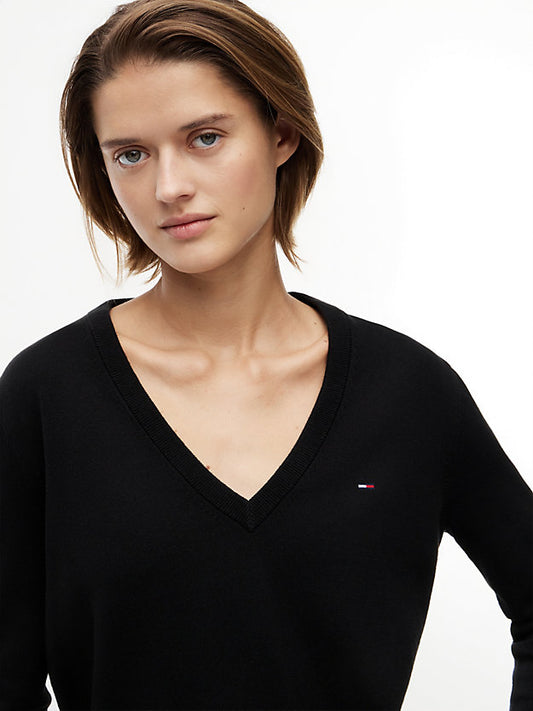 Flag Embroidery V-Neck Jumper