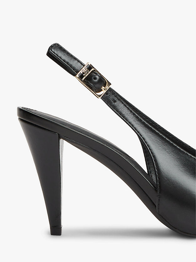 Monogram Leather Slingback High Heels