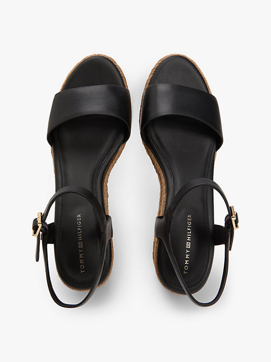 Monogram Leather Wedge Espadrilles