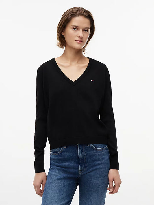 Flag Embroidery V-Neck Jumper