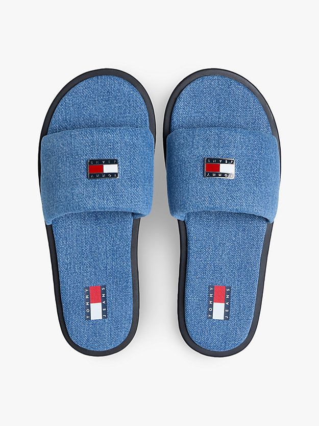 Denim Padded Strap Slides