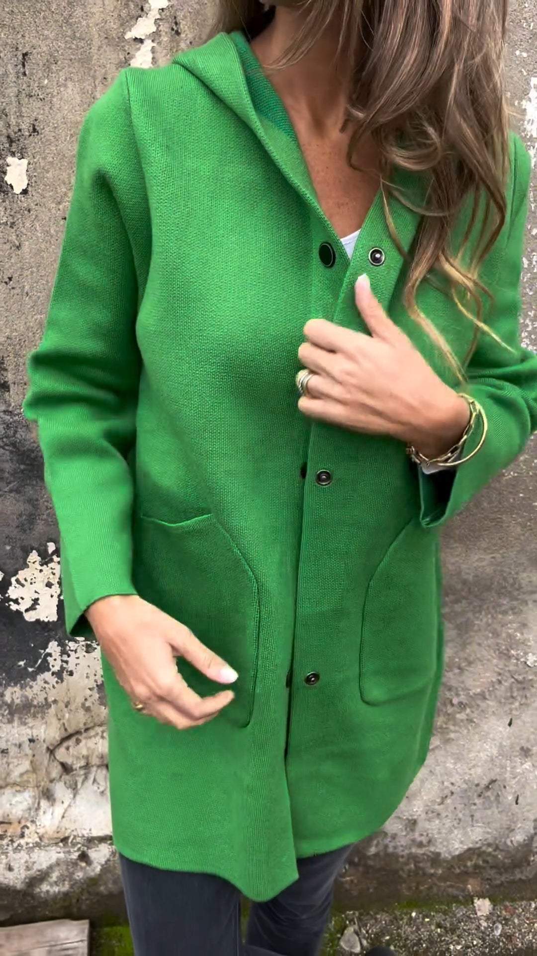 SOLDES EXCEPTIONNELLES 🔥 Veste décontractée femme à capuche, manches longues et boutonnage latéral