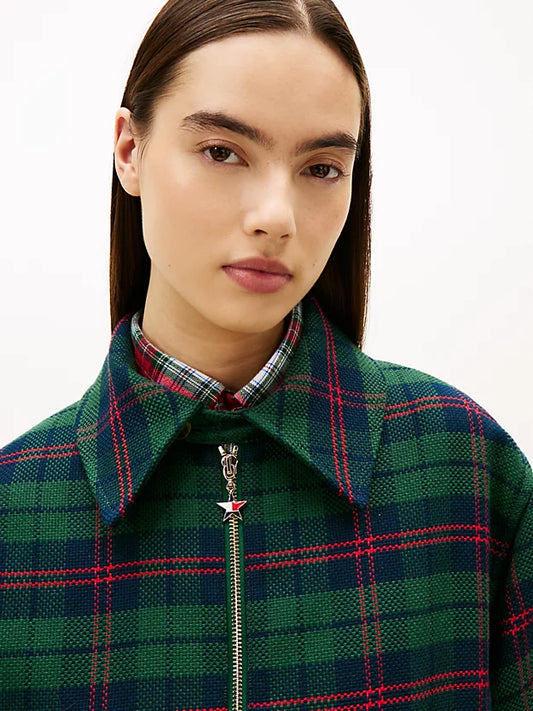 Girl Padded Tartan Oversized Ivy Jacket