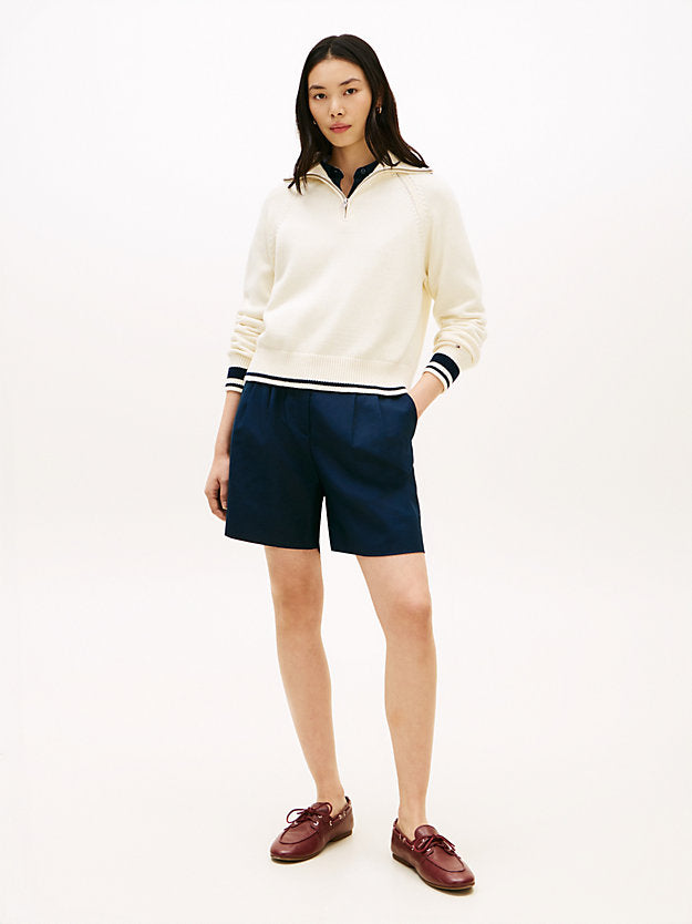 Metal Flag Relaxed Quarter-Zip Jumper