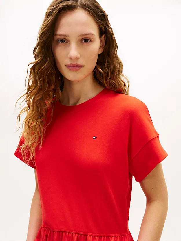 Contrast Fit And Flare Midi Dress