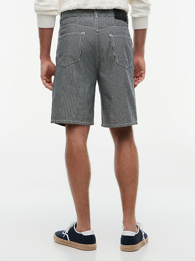 Stripe Relaxed Denim Shorts