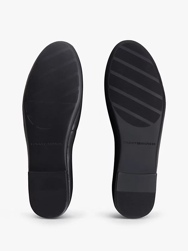 Monogram Plaque Leather Ballerinas